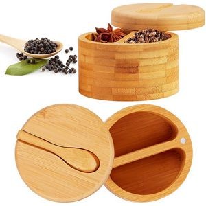 Bamboo Condiment Jar with Lid and Spoon