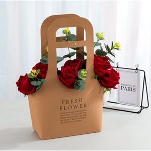 Kraft Paper Florist Bouquet Handheld Flowers Basket