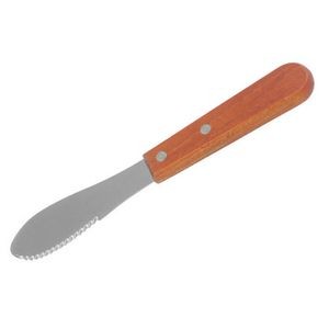 Serrated Spreader Spatula Knife w/Wooden Handle