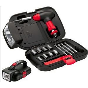 Household Tool Kit w/LED Flashlight Toolbox