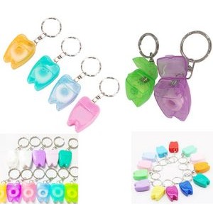 Tooth Shaped Dental Floss with Keychain
