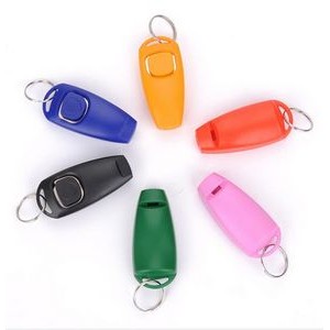 Plastic Pet Training Clicker Whistle with Keyring