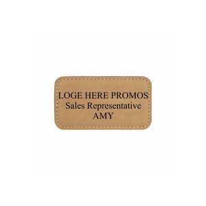 Leathered Rectangle Name Badge w/Magnet