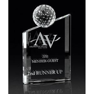 Golf Glass Crystal Award Trophy