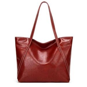 Women's PU Leather Zipper Big Fashion Shoulder Bag