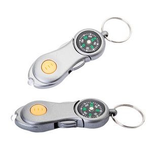 LED Flashlight Compass w/Keychain
