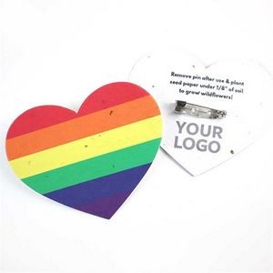 Plantable Pride Heart Button Badges