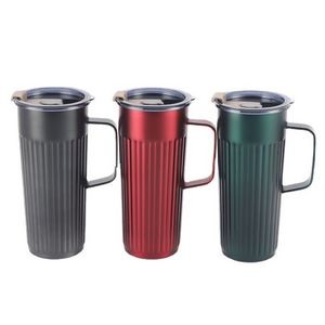 Insulated Stainless Steel Cup with Lid and Handle