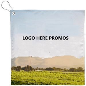 2 sides Sublimated Golf Towel with Grommet Hook 12