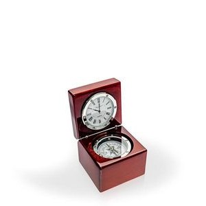 Rosewood Compass Clock w/Box