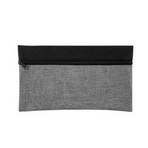 Two-tone Heathered Zippered Pencil Case