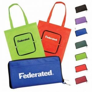 Foldable Non-Woven Tote Bag With Badge Holder