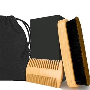 Beard & Mustache Brush and Comb Kit