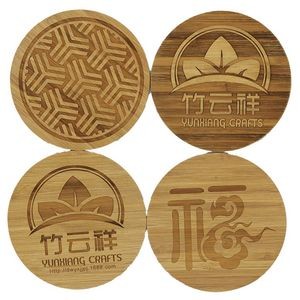 Non-slip Round Bamboo Coaster
