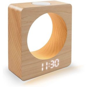 Digital Wooden LED Alarm Clock With USB Supply