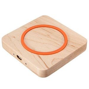 Wooden Square Qi Wireless Fast Charger Charging Pad