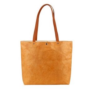 Washable Kraft Dupont Paper Tote Bag with Canvas Inner