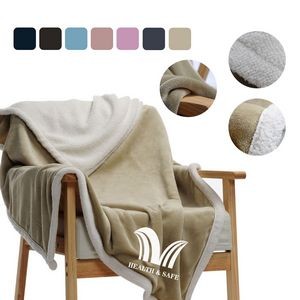 Plush Sherpa Fleece Throw Soft & Cozy Reversible Blanket