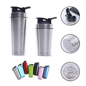 Stainless Steel Protein Shaker Bottle with Mixing Ball