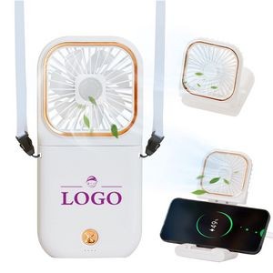 Multi-Functional Portable Fan With Power Bank And Lanyard