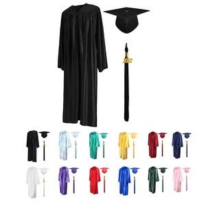 Shiny Graduation Gown Cap Tassel Set