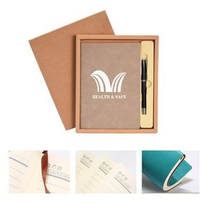 Soft Leather Notebook Set Gift Box With Pen