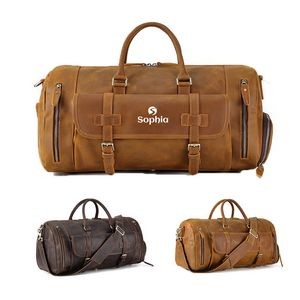 Vintage Leather Travel Duffle Luggage Bag