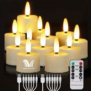 Usb Rechargeable 3D Wicks Tealights Candle Flameless
