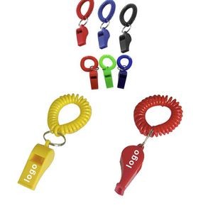 Whistle Key Ring With Coil Wristband