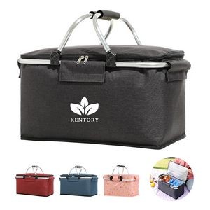 Insulated Folding Picnic Basket Grocery Bag