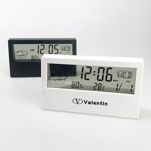 Transparent LCD Thermometer Hygrometer Clock