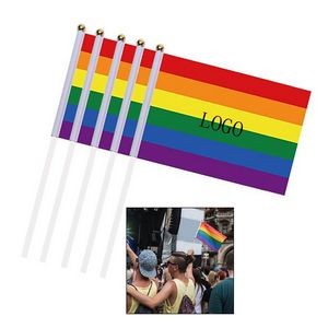 Hand Held Rainbow Flags