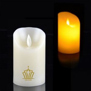 4"x2" Flickering Moving Wick Luxury Candle Oblique Top