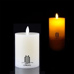 4" x 3" Flameless Pillar Moving Wick Faux Candle