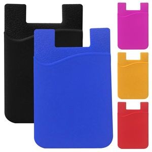 Silicone Phone Card Wallet w/Back Sticker