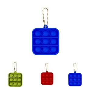 Square-Shaped Push Popping Bubble Keychain