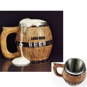 Wooden Barrel Beer Mug