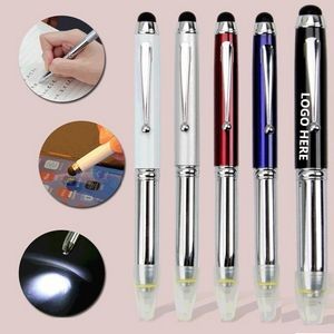 3 In 1 Touch Screen Pen With LED Light