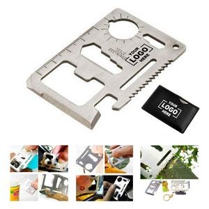 11-Function Survival Pocket Credit Card Tool With Leather Case
