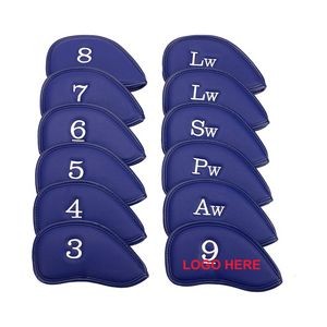 Golf 12pcs Thick Synthetic Leather Golf Iron Head Covers Set