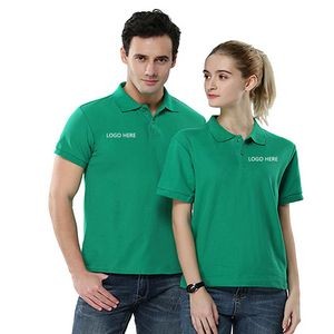 Unisex Quick Dry Polo Shirts Polyester Casual Collared Shirt