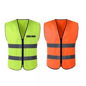 Reflective Safety Vest with Zipper Closure