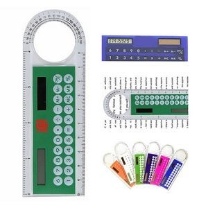 Solar Plastic LED Display Calculator Magnifer Ruler