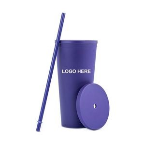 22 OZ Colored Acrylic Tumblers / Cups with Lids and Straws