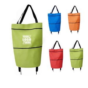 Folding Shopping Bag Collapsible Trolley Bags with Wheels