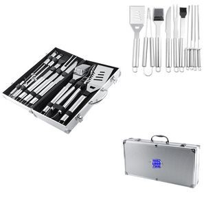 10 Pieces Stainless BBQ Tool Set With Aluminum Case