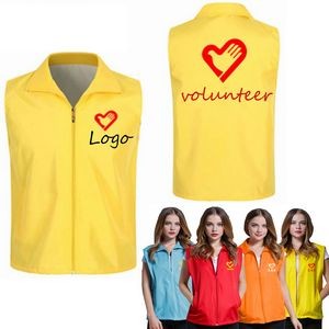 Custom Uniform Unisex Vest for Supermarket Clerk Volunteer