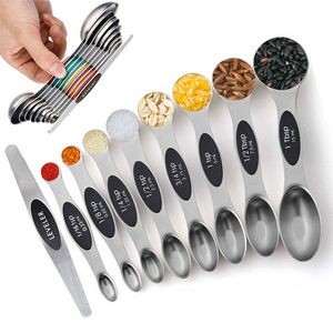 Magnetic Measuring Spoons Set of 9 Dual Sided Teaspoon