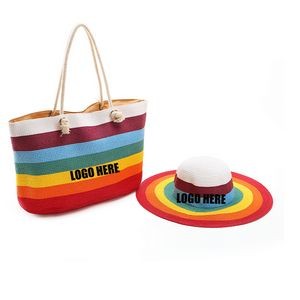 Sun Protective Straw Hat &Bag Set