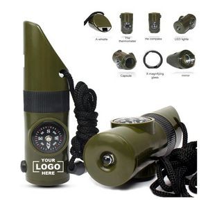 Outdoor Multifunction Safety Survival Whistle LED Light
